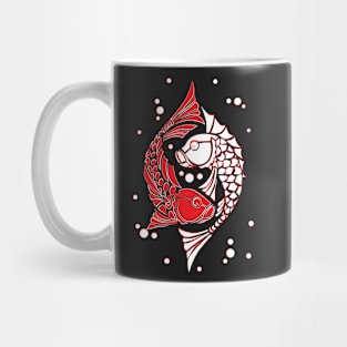 Red and white koi fish. Symbol of good luck Mug